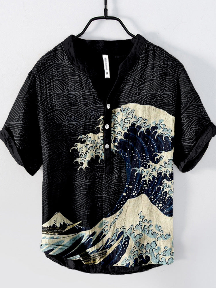 Drune | Japanisches Hemd Aus Leinenmix