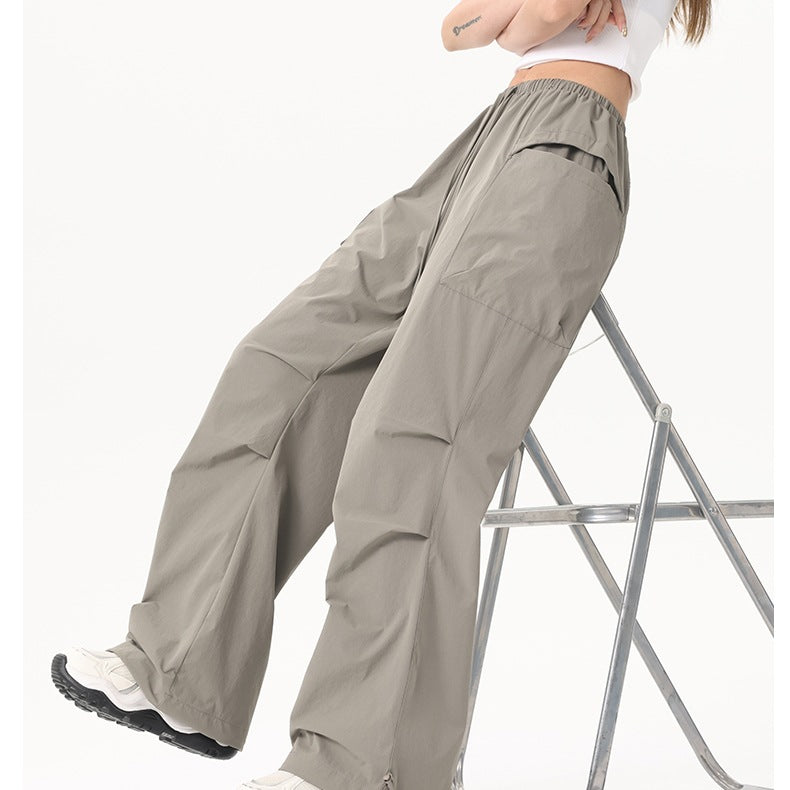 Damen Wide‑Leg Cargo‑Hose mit elastischem Bund & Utility‑Taschen Drune