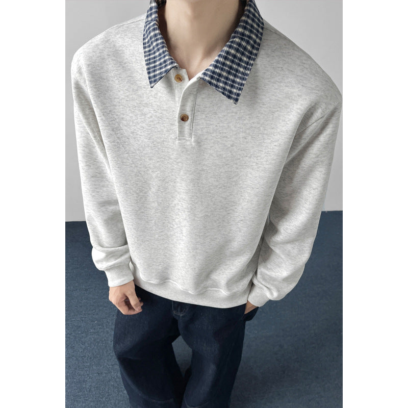 Herren Sportlicher Sweatshirt mit stylish Kragen Drune