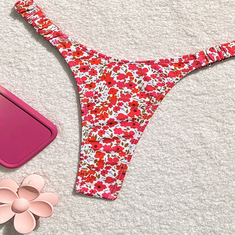 Damen Triangel-Bikini mit verspieltem Blumendesign Drune