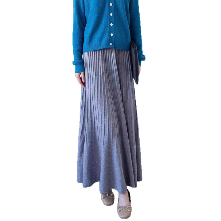 Damen eleganter Faltenrock mit hohem Bund Drune