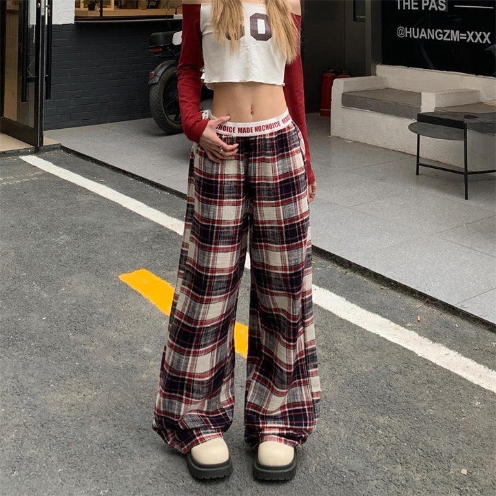 Damen Gemusterte Weitgeschnittene Freizeithose Drune