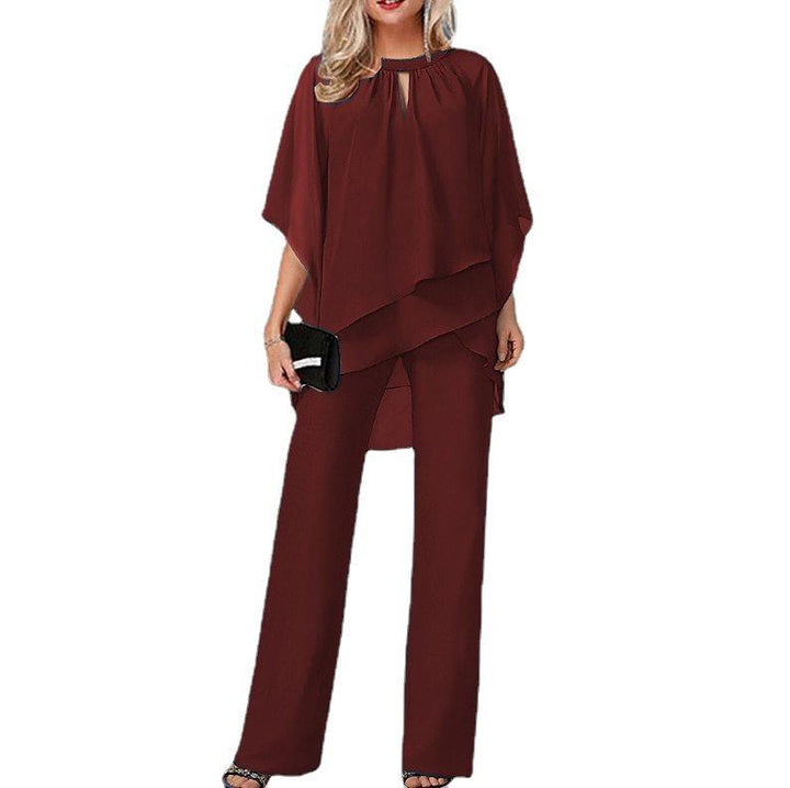 Damen Elegantes Geschichtetes Chiffon Tunika Set Drune