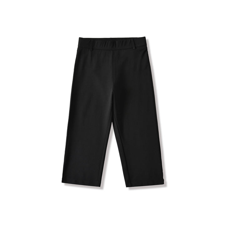 Damen Capri-Stretchhose mit hohem Bund, schmaler Silhouette und Bein-Schlitz Drune