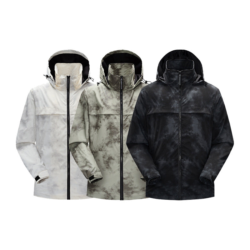 Herren Leichte wasserfeste Outdoorjacke mit verstellbarer Kapuze, getapten Nähten und Frontreißverschluss Drune