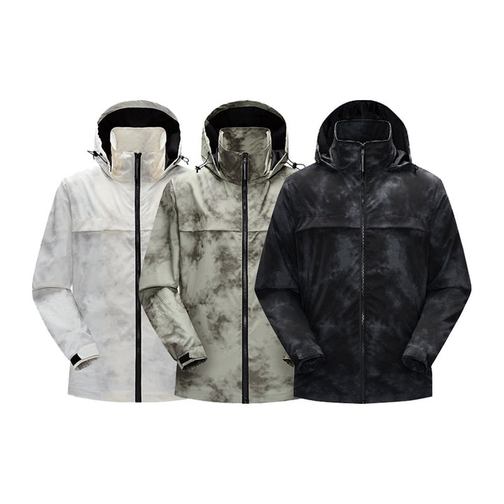Herren Leichte wasserfeste Outdoorjacke mit verstellbarer Kapuze, getapten Nähten und Frontreißverschluss Drune