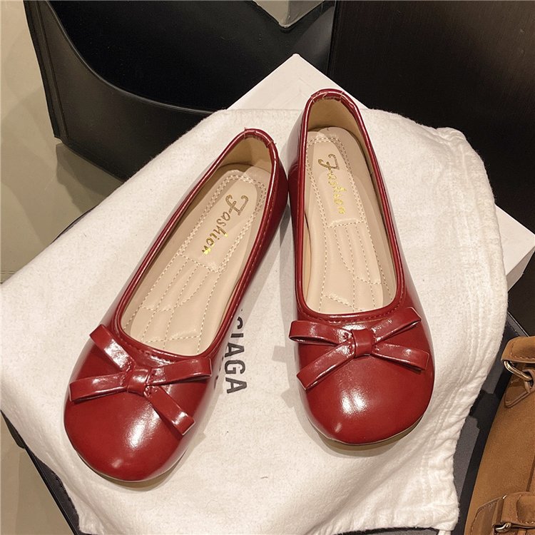 Damen elegante Ballerinas mit zierlichem Schleifenakzent Drune