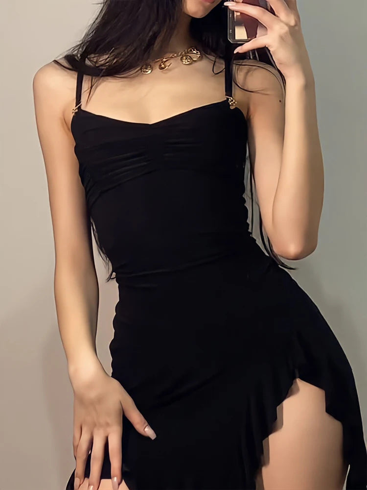 Damen Wickelkleid mit tiefem V-Ausschnitt und halbtransparenten Details Drune