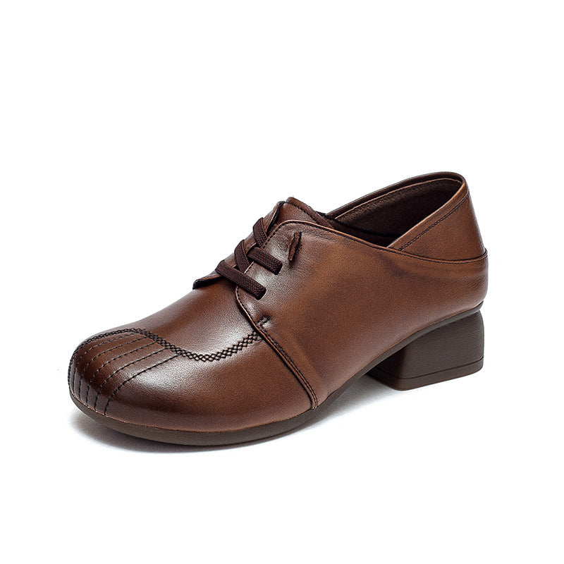 Damen elegante Schnürschuhe mit komfortabel geformtem Blockabsatz und atmungsaktiver Innenstruktur Drune