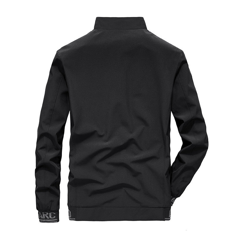 Herren Softshelljacke mit reflektierenden Einsätzen, wasserabweisenden Reißverschlusstaschen und hohem Stehkragen Drune
