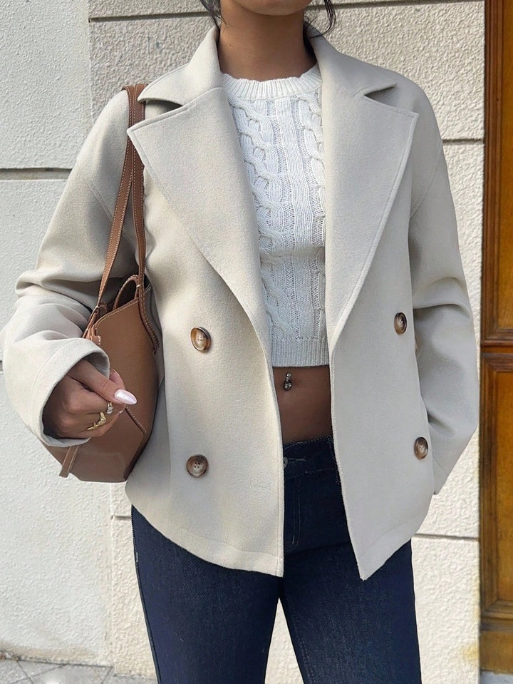 Damen Kurzblazer im Doppelreiher mit weitem Revers Drune