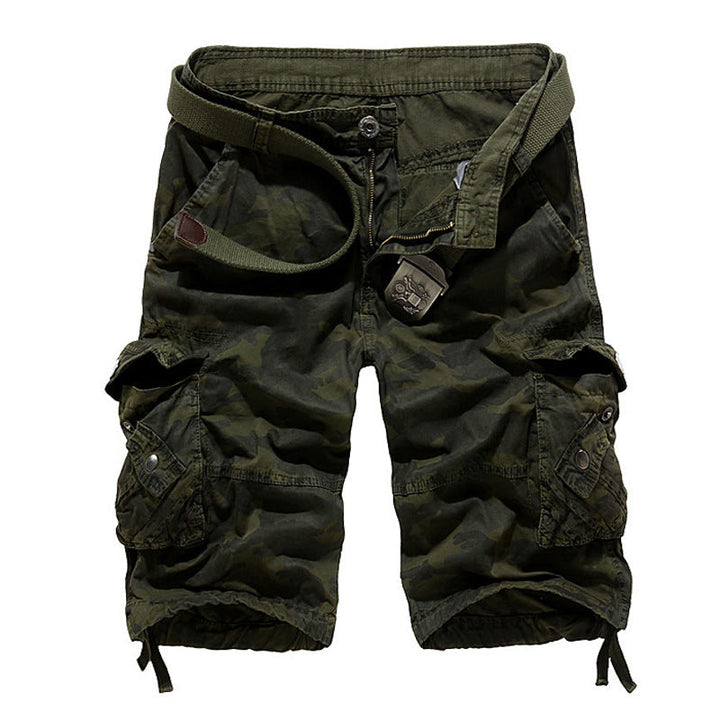 Herren Camo Cargo-Shorts mit Mehreren Taschen und Verstellbarem Bund Drune