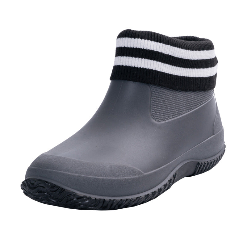 Herren Kurzschaftige wasserdichte Gummistiefelette mit griffiger Profilsohle Drune