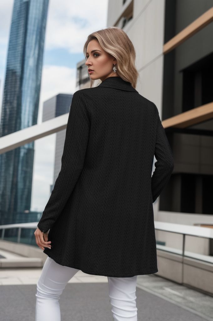 Damen Strickmantel mit asymmetrischem Saum und strukturiertem Design Drune