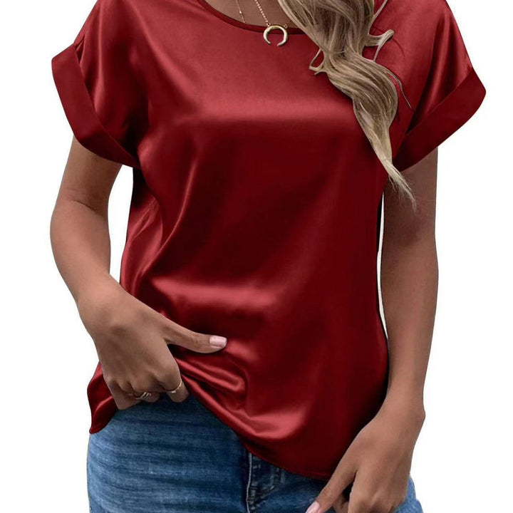 Damen Satin T-Shirt mit elegante Details Drune