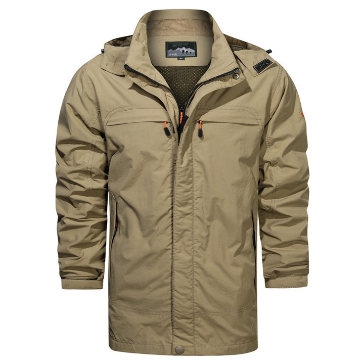 Herren Langer wasserabweisender Fieldparka mit Kapuze atmungsaktivem Meshfutter und Multifunktions‑Taschen Drune