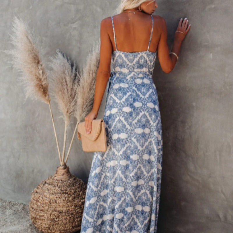 Damen Maxikleid mit schwingendem Saum und elegantem Schlitz Drune