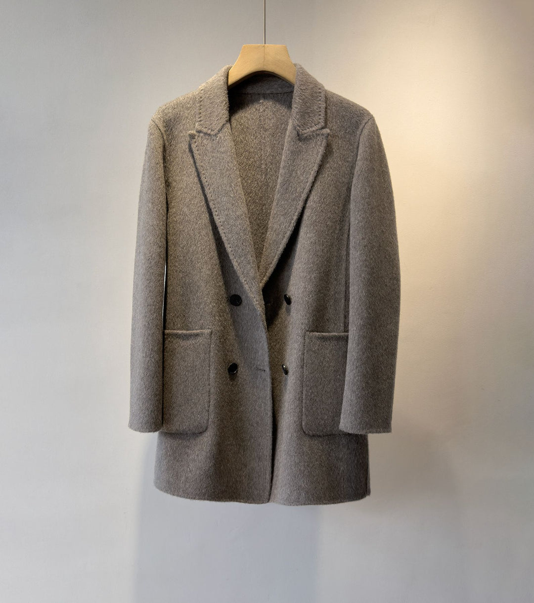 Damen Cozy Doppelreiher Texturierter Blazer Drune