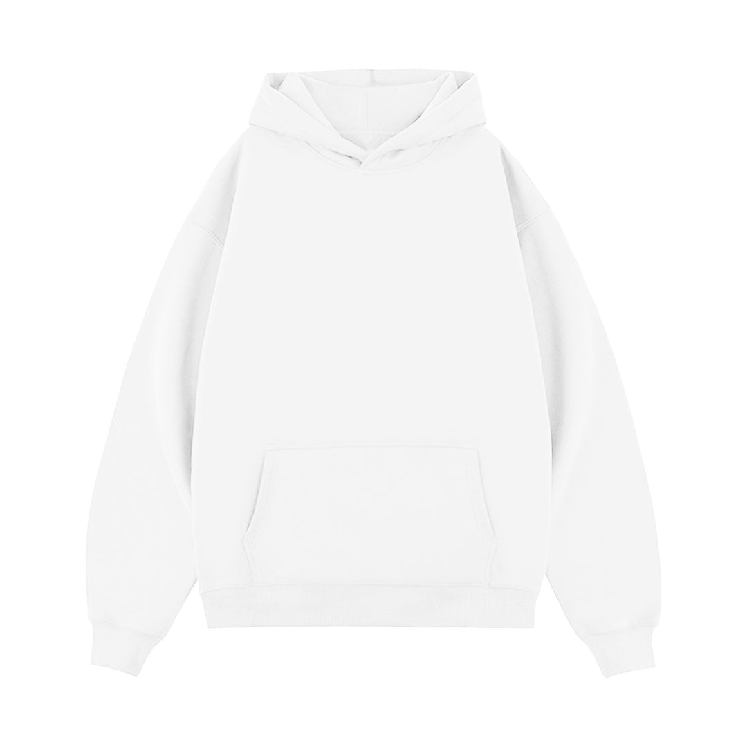 Unisex minimalistischer Oversize-Kapuzenpullover mit gedoppelter Kapuze, tiefer Schulter und breitem Rippbund Drune
