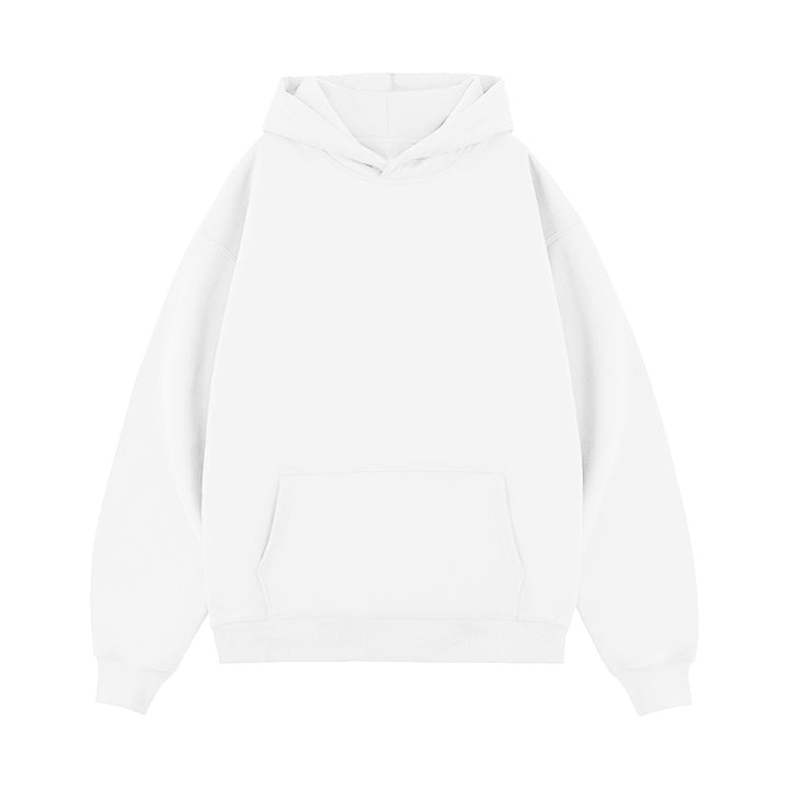 Unisex minimalistischer Oversize-Kapuzenpullover mit gedoppelter Kapuze, tiefer Schulter und breitem Rippbund Drune