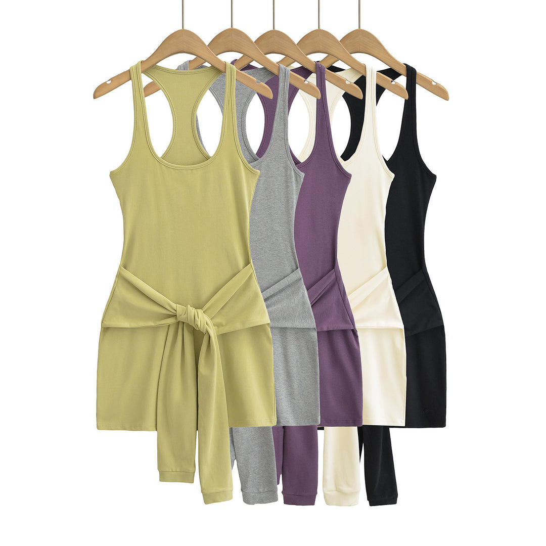 Damen lässiges Sommerkleid mit Knotendetail Drune