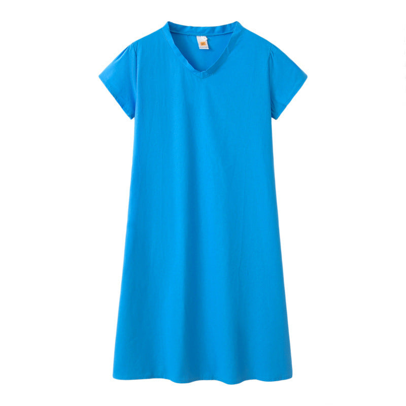 Damen Leinen-Midikleid Kastiges Oberteil