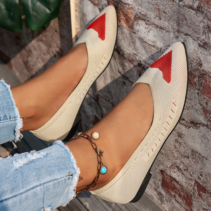 Damen Ballerinas mit kreativem Hahnentrittmuster und flexiblem Fußbett Drune