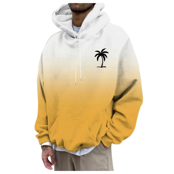 Unisex Trendiger Oversized Kapuzenpullover mit Farbverlauf und Palmenmotiv Drune
