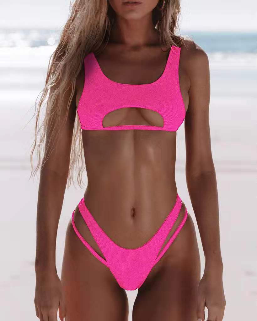 Damen Extravagantes Badeoberteil mit Cut-Outs Drune