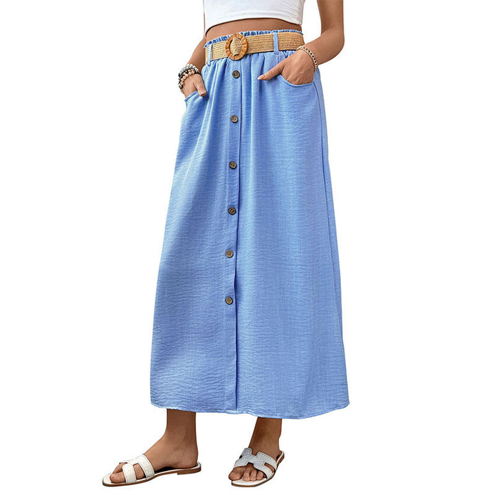 Damen Elegante Maxiröcke mit Knopfdetails Drune