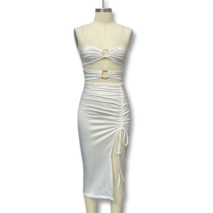 Damen Figurumspielendes Maxikleid mit Cut-Outs und hohem Schlitz Drune