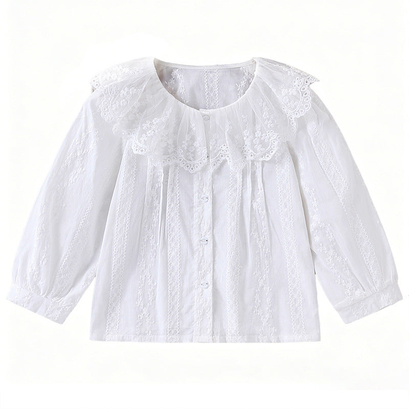 Mädchen Bluse mit romantischem Spitzenkragen und filigranem Design Drune