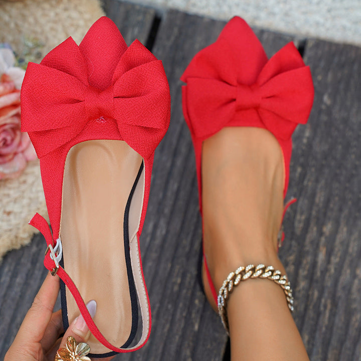 Damen Slingback Ballerinas mit dekorativem Schleifen-Detail und komfortabel gepolsterter Sohle Drune