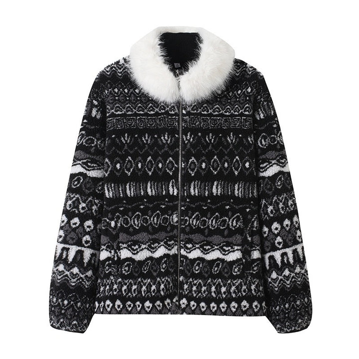 Damen modische Teddyjacke mit gefüttertem Kragen Drune