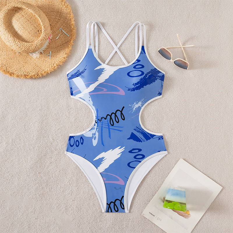 Damen Einteiliger Badeanzug mit trendigen Cut-Out-Details Drune
