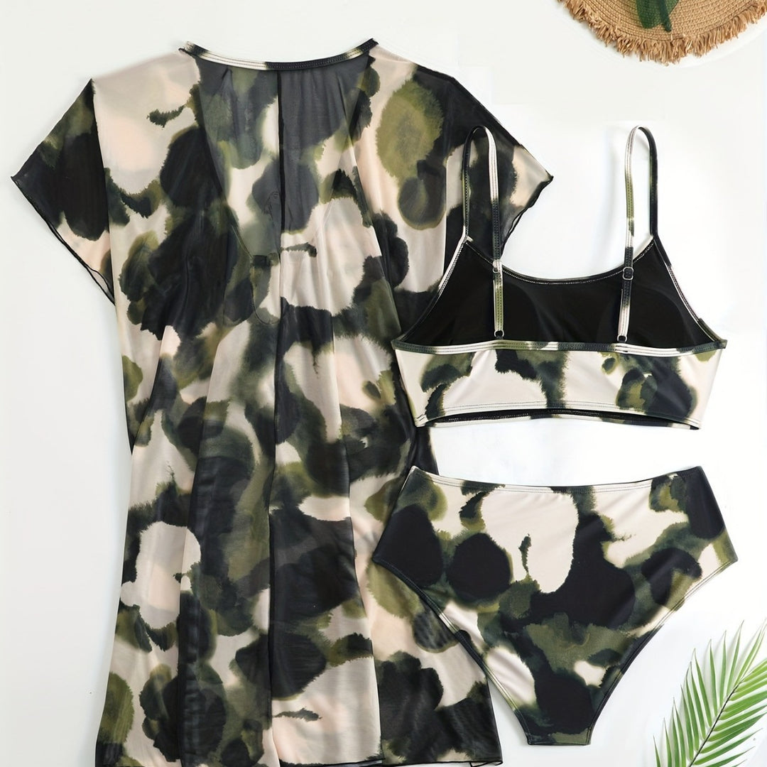 Damen Bademode mit transparentem Kimono Drune