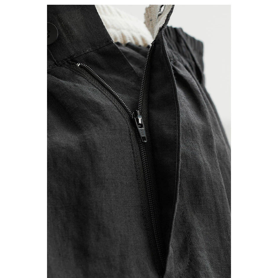 Damen Weit geschnittene Leinenhose Drune