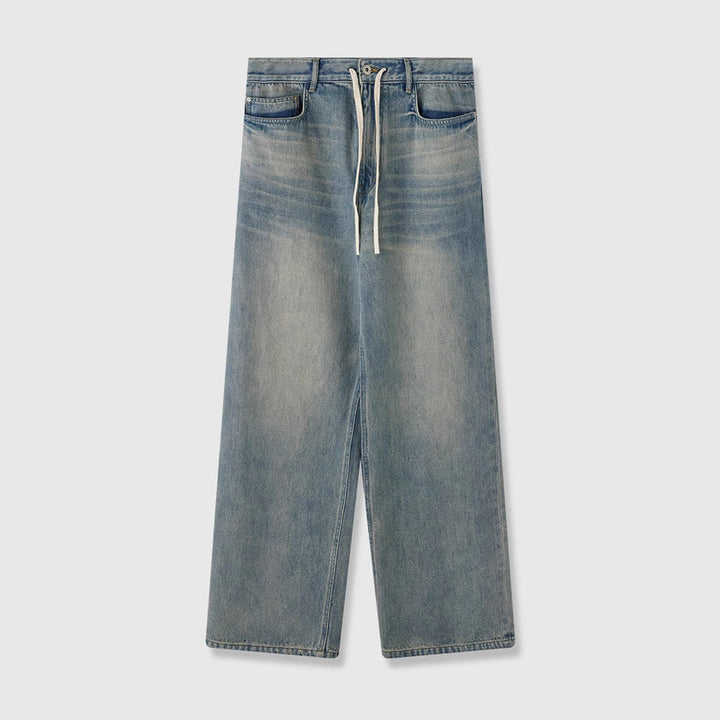 Damen moderne, weite Jeans mit hohem Bund Drune