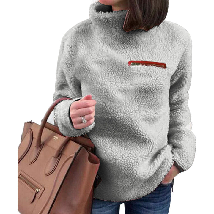 Damen Fleece-Pullover mit hohem Kragen und femininer Passform Drune
