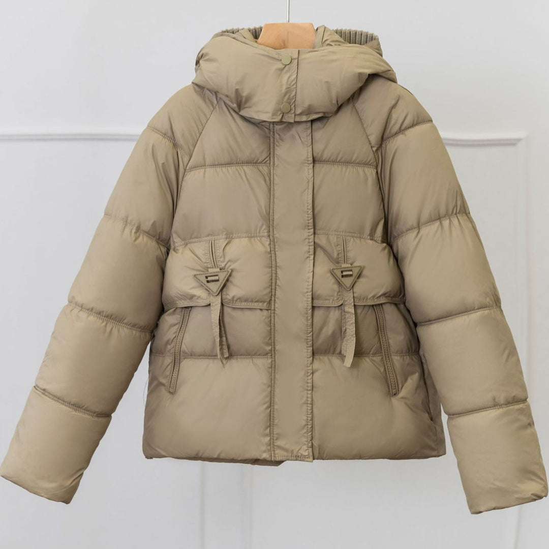 Damen Ultraleichte Pufferjacke mit verstellbarem Kapuzenkragen und praktischen Reißverschlusstaschen Drune