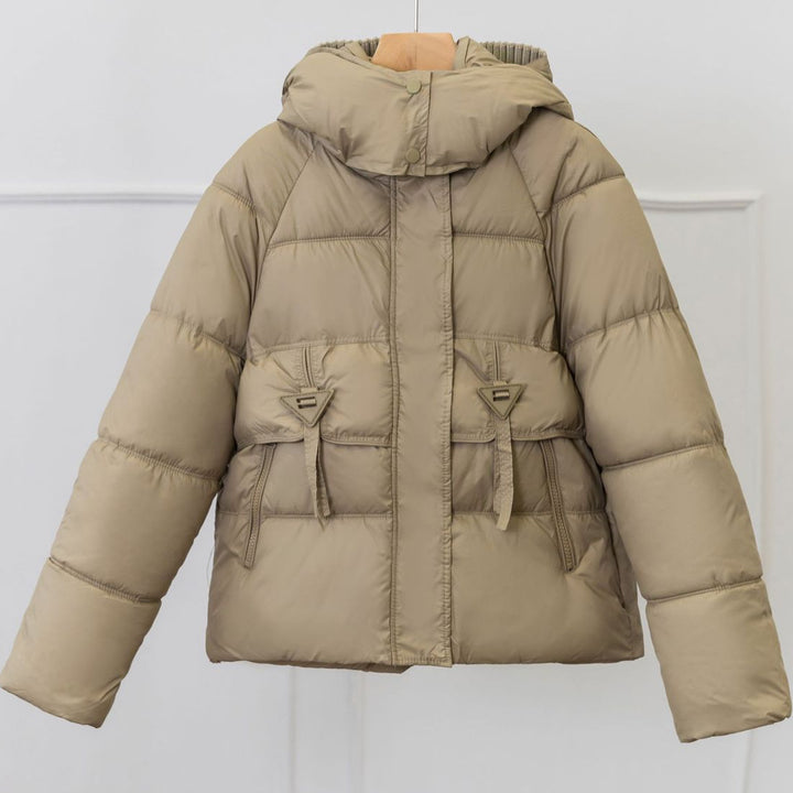 Damen Ultraleichte Pufferjacke mit verstellbarem Kapuzenkragen und praktischen Reißverschlusstaschen Drune