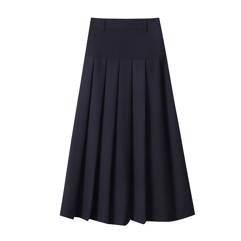 Damen eleganter Maxirock mit Faltenwurf und hohem Bund Drune