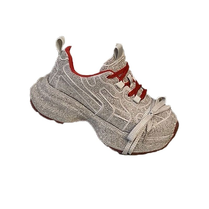 Damen Statement‑Sneaker mit strukturiertem Netz‑Mesh, überhöhter Plateau‑Sohle und gepolstertem Komfortfutter Drune