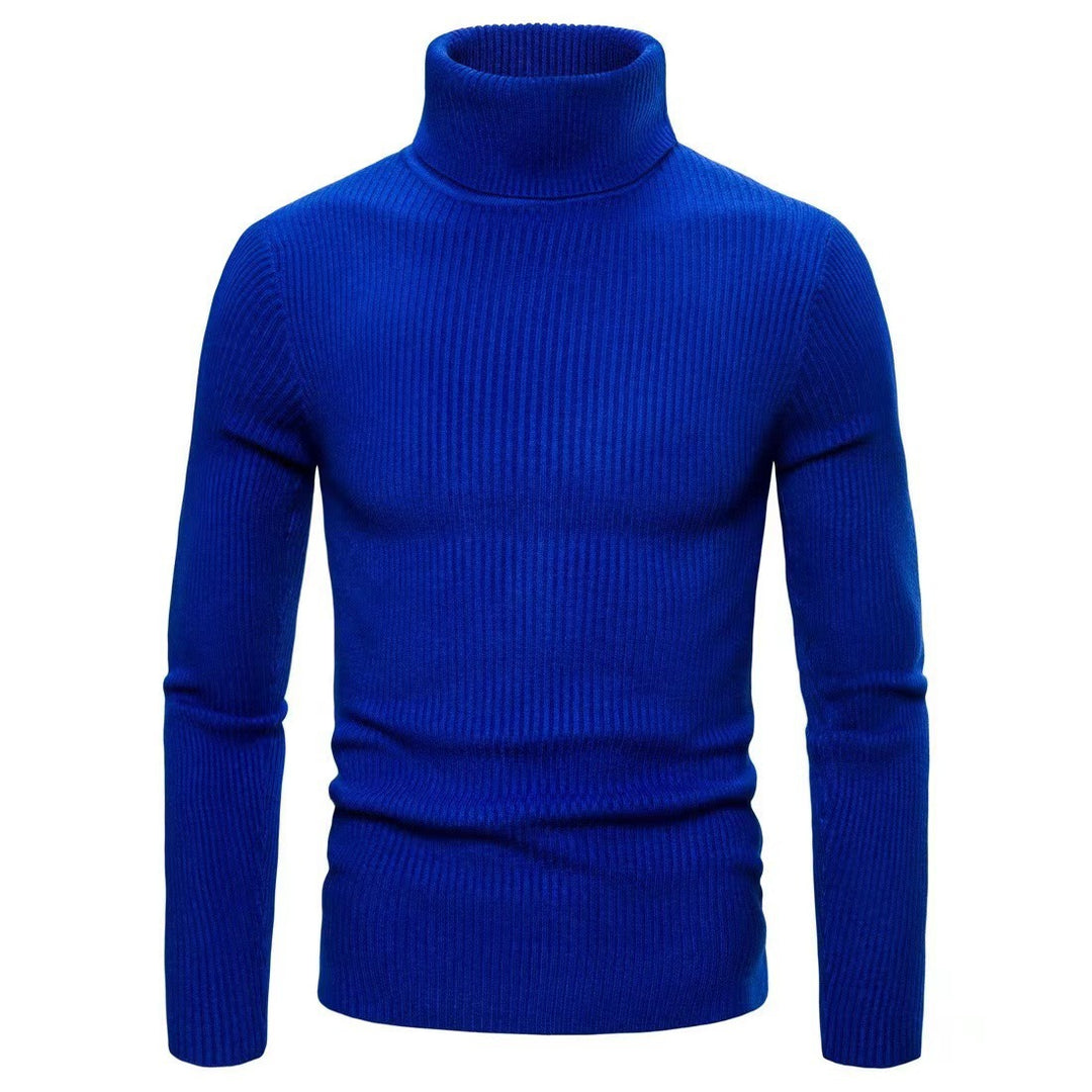 Herren modischer Rollkragenpullover aus feiner Rippstruktur Drune