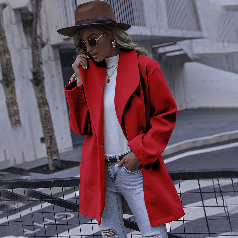 Damen modischer Oversized-Mantel mit strukturiertem Design Drune