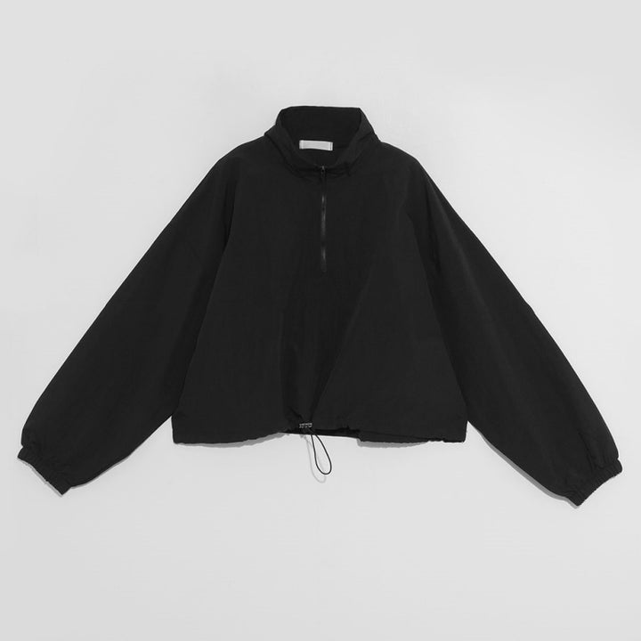 Damen lässige Übergangsjacke mit hohem Kragen und verstellbarem Kordelzug Drune