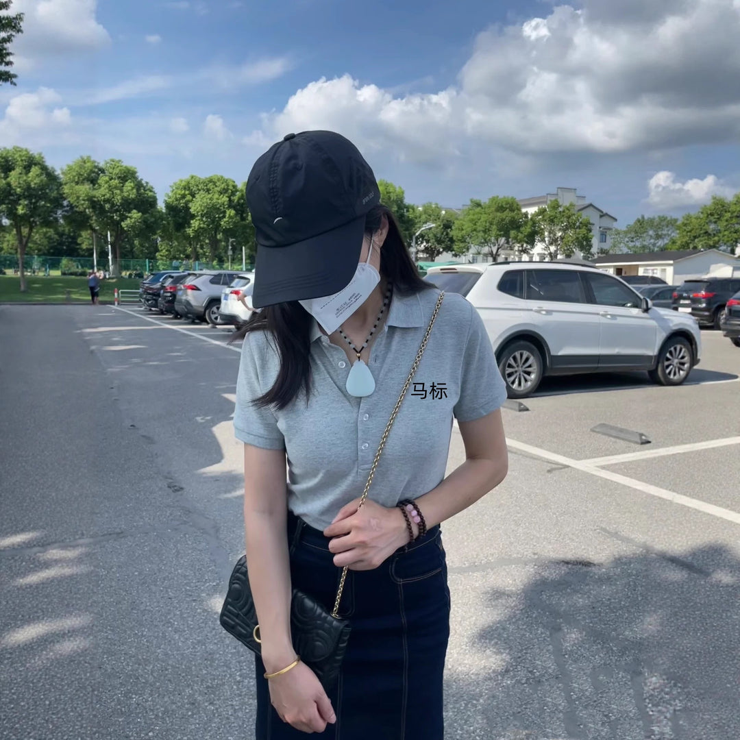 Damen Polo-Shirt mit Knopfleiste Drune
