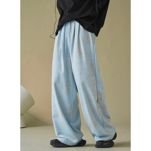Damen Weite Lounge‑Palazzohose aus French‑Terry mit hohem Bund, Elastik und Kordelzug Drune