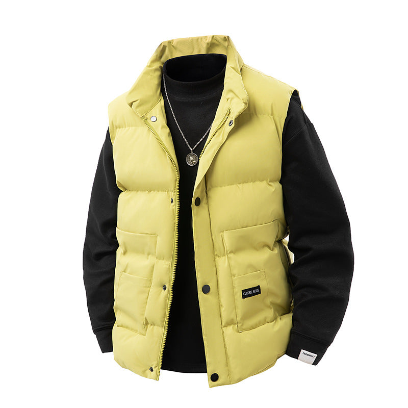 Herren Thermo‑Steppweste mit hoher Kragenblende, Druckknopf‑Front & aufgesetzten Utility‑Taschen Drune