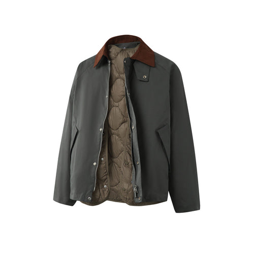 Herren Boxy‑Fieldjacke mit abnehmbarer wattierter Innenweste und Cordkragen Drune